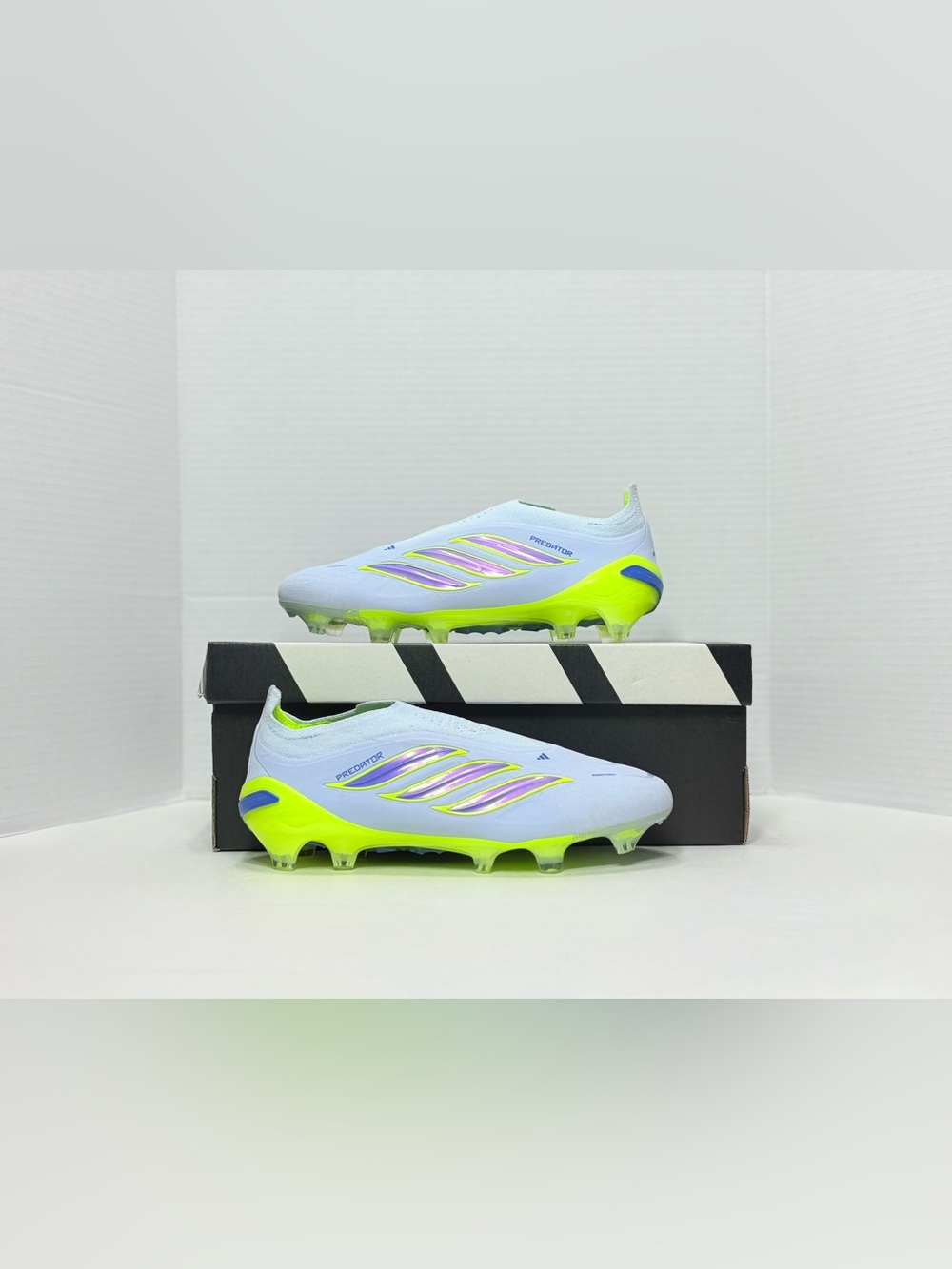 adidas Predator Men's Soccer Cleats - White & Neon Yellow